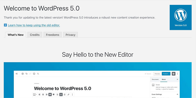 How to use the Classic Editor after the WordPress 5.0 update